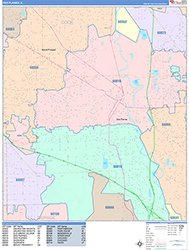 Des Plaines Wall Map Color Cast Style 2026